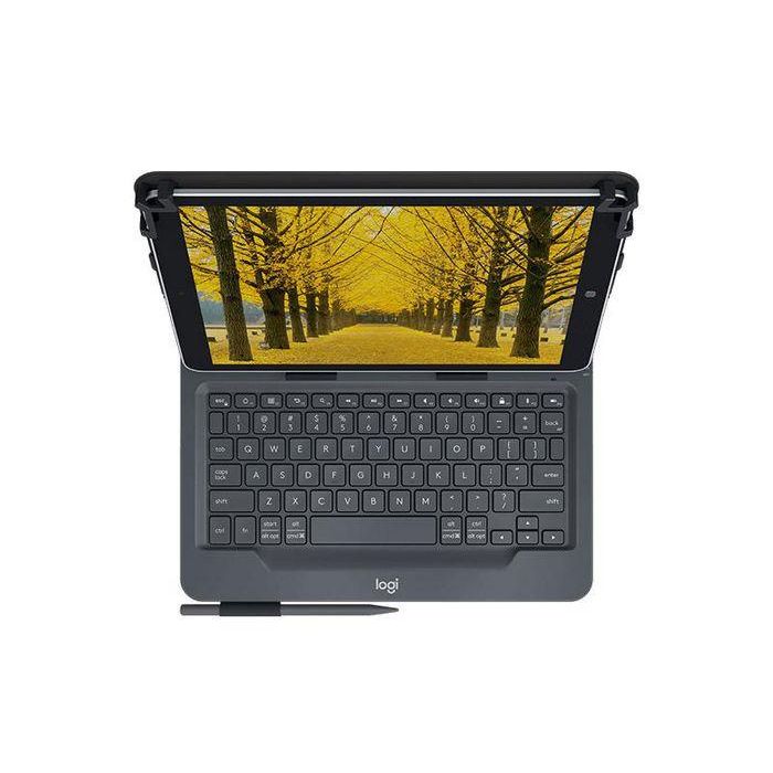 Logitech Universal Folio Funda con Teclado Bluetooth para Tablets 9-10 Pulgadas Multi-OS Resistente a Derrames y Soporte Lápiz 2