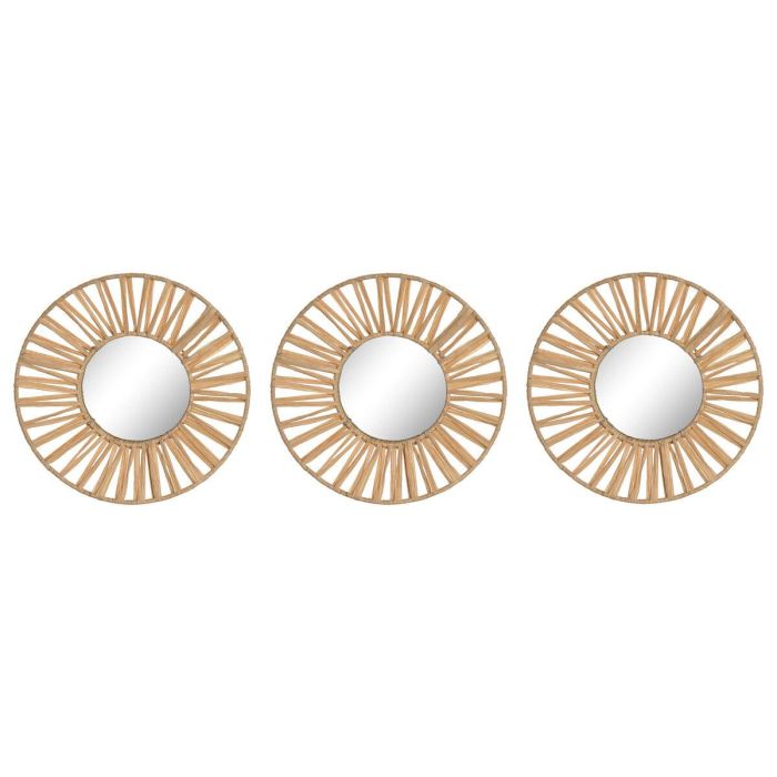 Juego de Espejos Home ESPRIT Natural Scandi 20 x 2 x 20 cm (3 Piezas) 0 Juego de Espejos Home ESPRIT Natural Scandi 20 x 2 x 20 cm (3 Piezas) 0