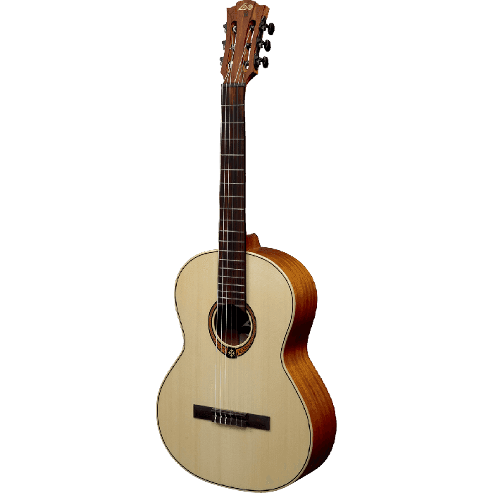 LAG Guitarra Clásica Occitania 88 - 4/4 Natural Brillante Tapa Maciza Abeto Engelmann 2