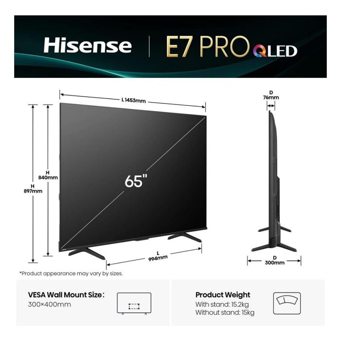 Hisense 65E77Q PRO Smart TV 164cm 65" 4K QLED 1 Hisense 65E77Q PRO Smart TV 164cm 65" 4K QLED 1