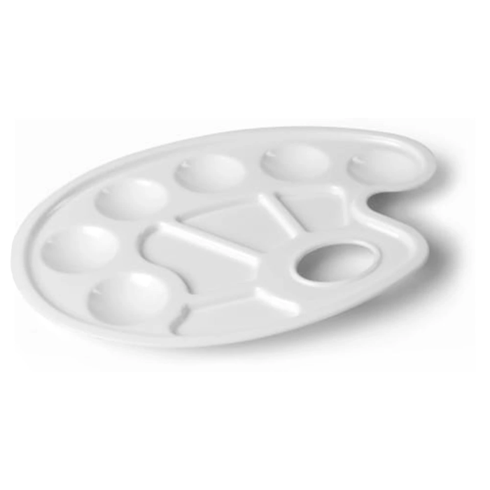 Liderpapel Paleta Ovalada de Plástico 10 Huecos para Diestros 17x22.5cm 2