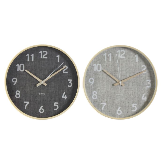 DKD Home Decor Reloj de Pared Scandi PVC Rosa y Verde 30x30x4 cm (2 Unidades) Surtido Aleatorio