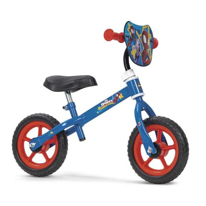Huffy Bicicleta sin Pedales Spiderman 10 Pulgadas Azul | Bicicleta de Equilibrio Ideal Niños Pequeños +2 Años | Hierro Resistente