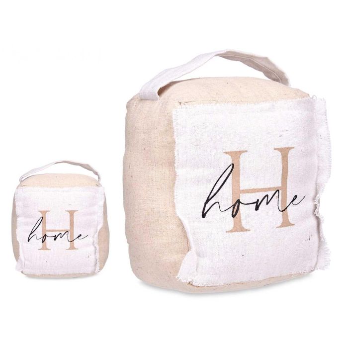 Tope Puerta Cubo Home Giftdecor 16x19x14.5 cm Blanco Tela (6 Unidades)