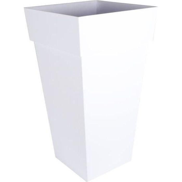 Maceta toscana EDA XXL - Cuadrada - 43.3 x 43.3 x H 80 cm - 98 L - Blanco Maceta toscana EDA XXL - Cuadrada - 43.3 x 43.3 x H 80 cm - 98 L - Blanco