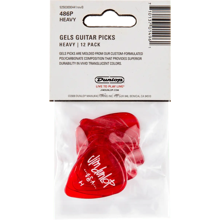 Dunlop Pack 12 Púas Gels Heavy 4 Dunlop Pack 12 Púas Gels Heavy 4