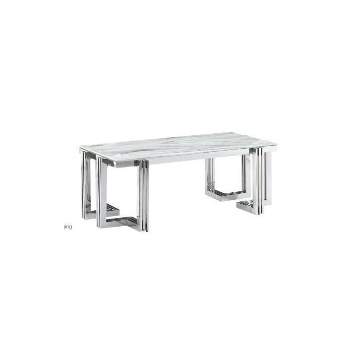 Mesa Comedor Moderno DKD Home Decor Plateado Blanco 90 x 76 x 180 cm