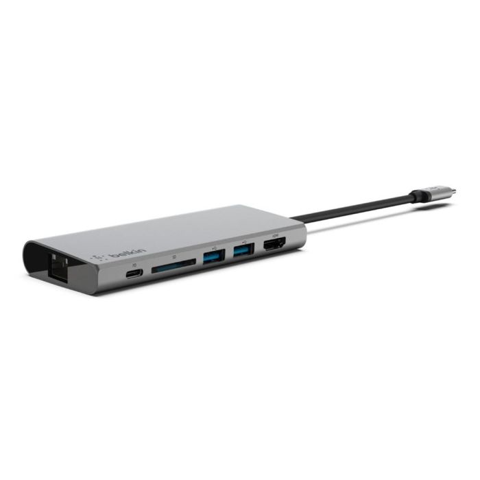 Belkin Adaptador Usb-C 5En1 Ethernet, Usb-C, Usb-A, Hdmi, Sd Gris 2