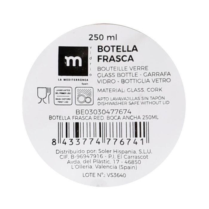 Botella Frasca Red Boca Ancha 250 ml - La Mediterranea (36 Unidades) 6 Botella Frasca Red Boca Ancha 250 ml - La Mediterranea (36 Unidades) 6