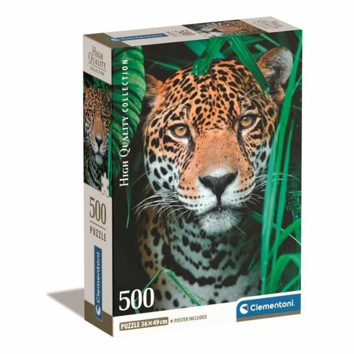 Clementoni CLE1708579108441 Puzzle 500 Piezas Compacto - Jaguar en la Jungla
