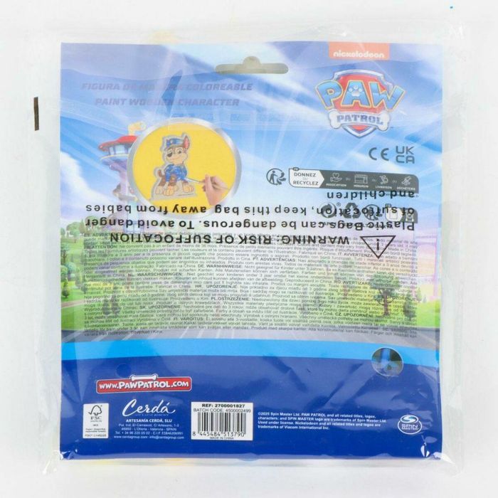 Cerdá Figuras Coloreables de Madera Paw Patrol para Niños +3 Años, Color Azul, 14x18x5 cm 3