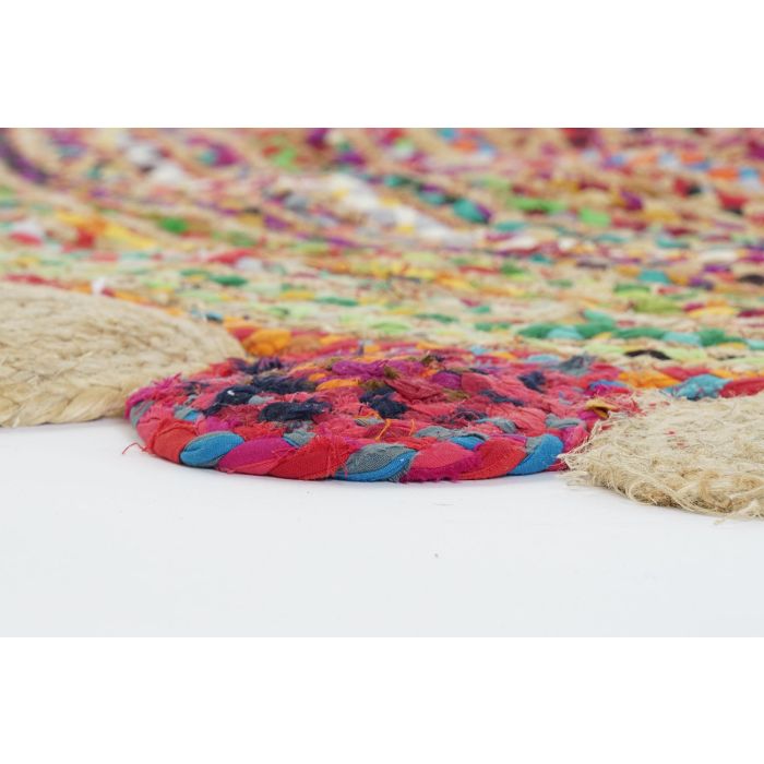 DKD Home Decor Alfombra Pokara Indio Multicolor 160 x 160 cm Algodón Yute Poliéster 3 DKD Home Decor Alfombra Pokara Indio Multicolor 160 x 160 cm Algodón Yute Poliéster 3