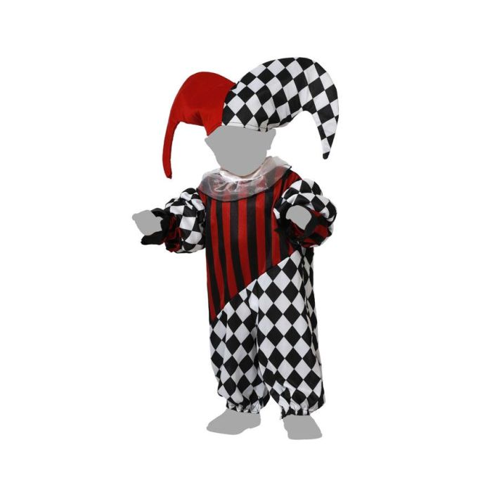 Disfraz Arlequín Bebé Niño 6-12 Meses Rojo a Cuadros y Rayas con Gorro y Mono para Carnaval o Halloween 2 Disfraz Arlequín Bebé Niño 6-12 Meses Rojo a Cuadros y Rayas con Gorro y Mono para Carnaval o Halloween 2
