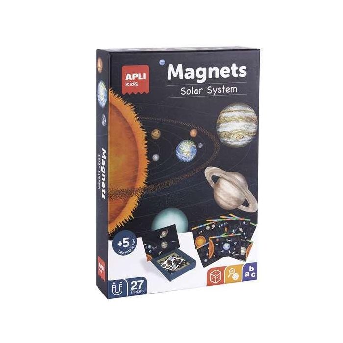 Juego magnetico sistema solar incluye 27 imanes para descubrir el sistema solar,fases lunares,estaciones y constelaciones bilingüe 21x55x31 cm