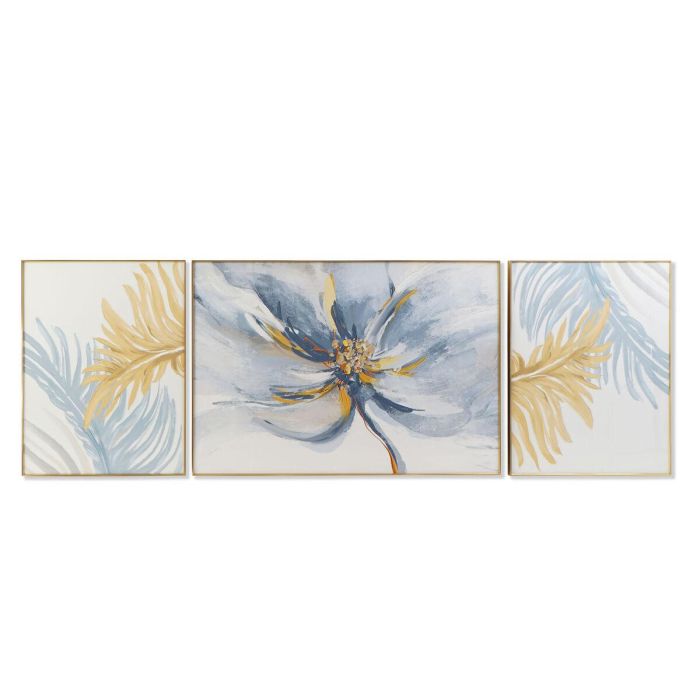 Cuadro Glam DKD Home Decor Blanco Dorado 3 x 80 x 240 cm Set de 3