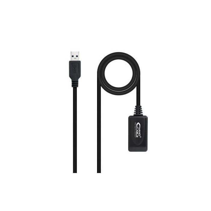Nanocable 10.01.0311 Cable Alargador USB 3.0 con Amplificador, USB A Macho - Hembra, 5m, Negro, 5Gbps Plug & Play Nanocable 10.01.0311 Cable Alargador USB 3.0 con Amplificador, USB A Macho - Hembra, 5m, Negro, 5Gbps Plug & Play