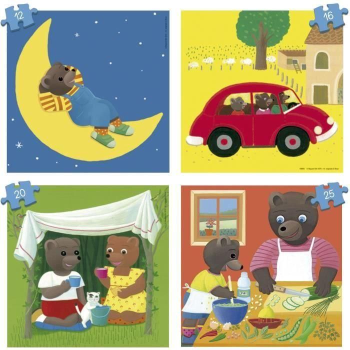 Puzzle - EDUCA - Osito Pardo: 4 puzzles progresivos para niños de 12 a 25 piezas para niños de 3 años 1 Puzzle - EDUCA - Osito Pardo: 4 puzzles progresivos para niños de 12 a 25 piezas para niños de 3 años 1