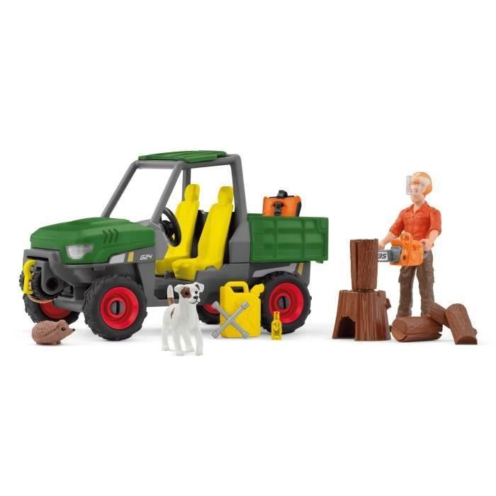 Guardabosques con vehículo, baúl Schleich con 1 vehículo con trieul, 1 figura humana articulada, 1 figura de perro, para niños 1 Guardabosques con vehículo, baúl Schleich con 1 vehículo con trieul, 1 figura humana articulada, 1 figura de perro, para niños 1