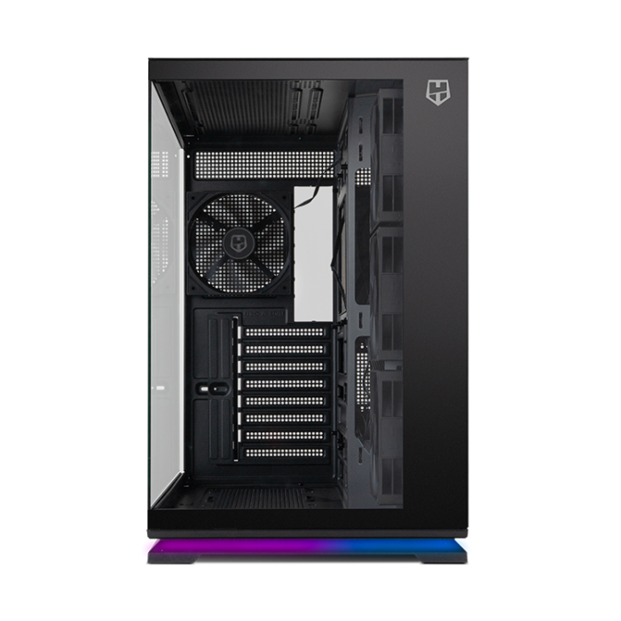 NOX HUMMER GALAXY ARGB - Semitorre ATX Gaming, Cristal Templado Frontal y Lateral, 4 Ventiladores PWM 120mm ARGB, Soporte GPU 420mm, USB Tipo-C, Negra