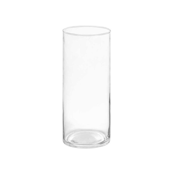 Giftdecor - Florero de Cristal Cilíndrico Transparente, 25 cm de Alto x 10 cm de Diámetro, Hecho de Vidrio, Ideal para Decoración del Hogar o como Regalo (Set de 12)