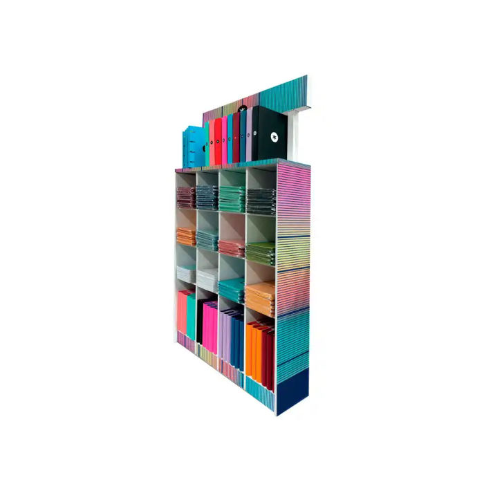 Antartik Expositor de Suelo para Cuadernos y Carpetas 169 Unidades Colores Surtidos 30x150x115 cm 1
