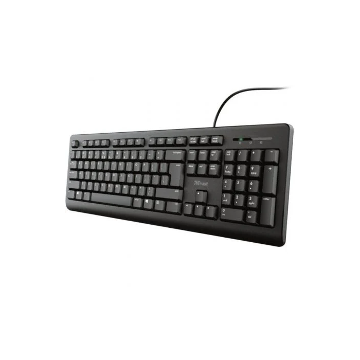 Trust Teclado TK150 Tamaño Compacto Tecleado Silenciado Resistente A Los Vertidos Cable 1.8M