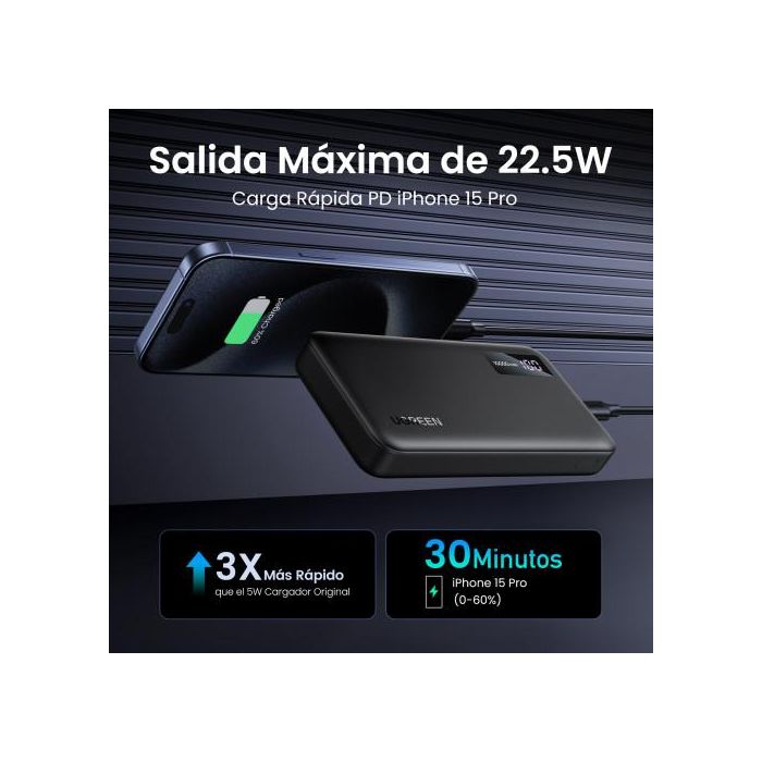UGREEN UG25742 Batería Externa Power Bank Ión de Litio 10000 mAh Carga Rápida Negro 13
