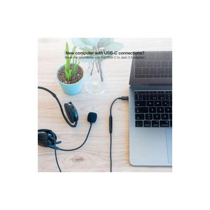 Adaptador USB-C a Jack 3.5 mm NANOCABLE 10.24.1205 11 cm Negro 3 Adaptador USB-C a Jack 3.5 mm NANOCABLE 10.24.1205 11 cm Negro 3