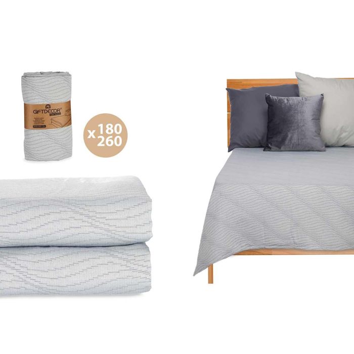 Colcha Cama Agua Gris 180X260Cm Giftdecor (4 Unidades) Colcha Cama Agua Gris 180X260Cm Giftdecor (4 Unidades)