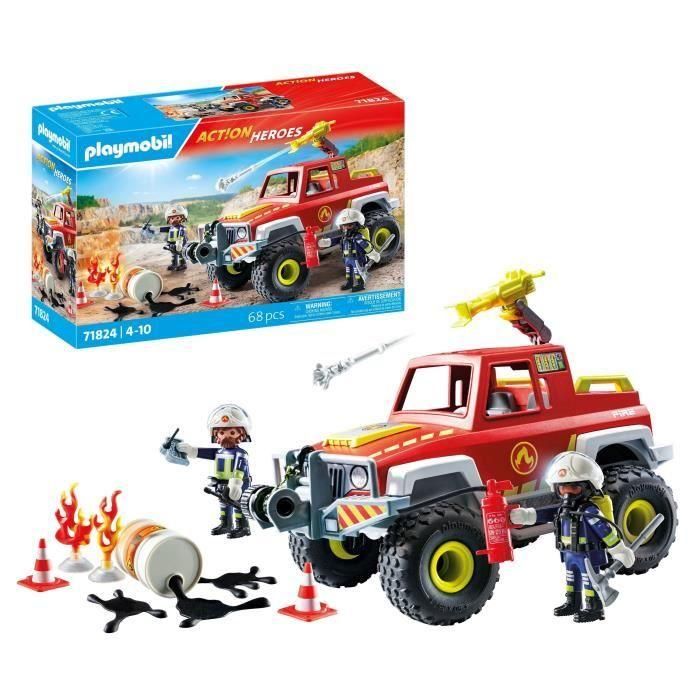 Playmobil 71824 Camión de Bomberos Action Heroes con cabrestante, cañón de agua, espacio para 2 figuras y manchas de aceite 3 Playmobil 71824 Camión de Bomberos Action Heroes con cabrestante, cañón de agua, espacio para 2 figuras y manchas de aceite 3