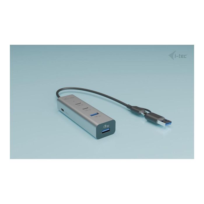 Hub USB i-Tec CAHUBMETAL2A2CPD Plateado