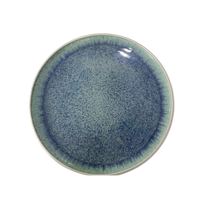 DKD Home Decor Plato Moderno de Gres Esmaltado Azul Marino 26 x 26 x 1.7 cm (6 Unidades) Apto para Microondas y Lavavajillas