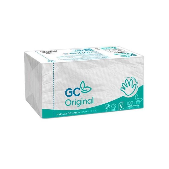 GC C3920 Toallas de Mano Xtrasec, 100% Pura Celulosa, 2 Capas, Plegadas V, Blancas, Extra Absorbentes, 196 Unidades