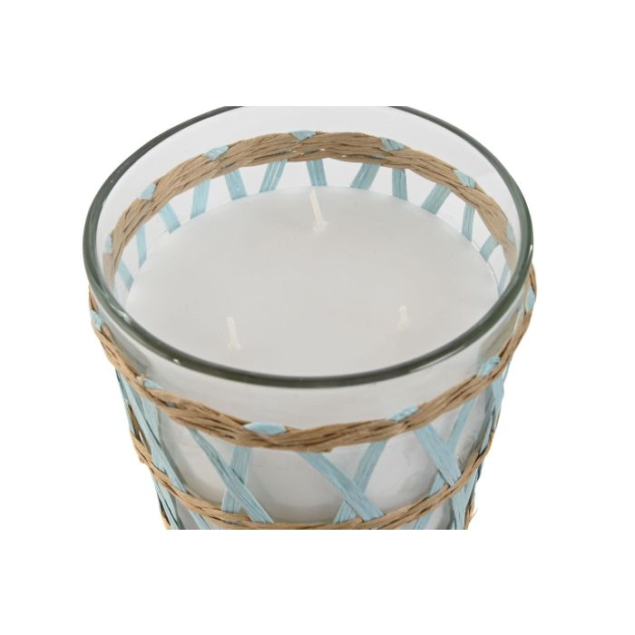 DKD Home Decor Vela Mediterraneo de Cera en Cristal, 540gr, Azul Celeste, Natural y Blanco, 48h, 13.5x13.5x12.5cm 1 DKD Home Decor Vela Mediterraneo de Cera en Cristal, 540gr, Azul Celeste, Natural y Blanco, 48h, 13.5x13.5x12.5cm 1