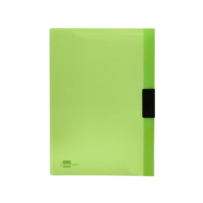 Carpeta Liderpapel Dossier Pinza Lateral Polipropileno Din A4 Verde Translucido 60 Hojas Pinza Deslizante 2