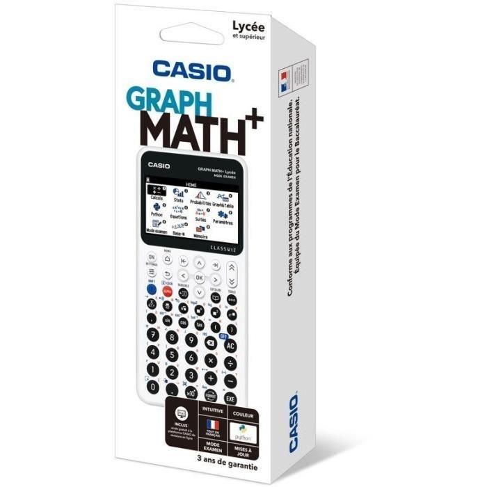 Casio CAS1715043665328 Calculadora Gráfica para Escuela Secundaria Math+ Blanca 2