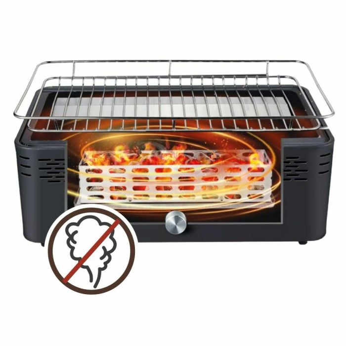 Barbacoa de Carbón sin Humo Portátil Aktive Acero Inoxidable Hierro 45 x 19 x 28 cm 4 Barbacoa de Carbón sin Humo Portátil Aktive Acero Inoxidable Hierro 45 x 19 x 28 cm 4