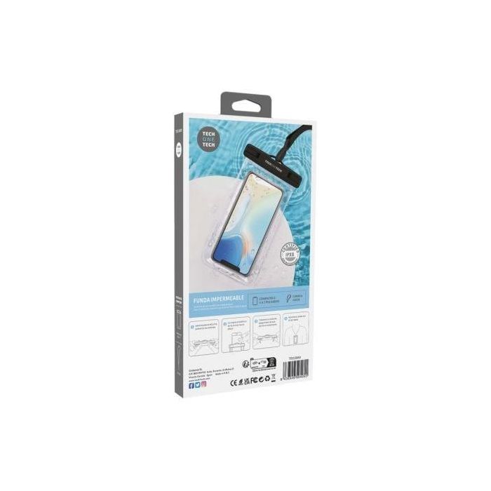 Funda impermeable colgante para agua pvc ipx8 negra 2 Funda impermeable colgante para agua pvc ipx8 negra 2