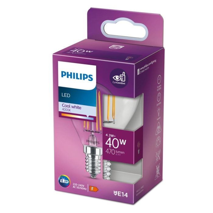 Bombilla LED Philips Equivalente 40W E14 Blanco Frio No Regulable 2