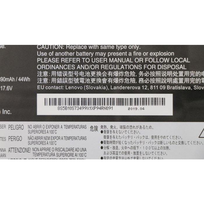 Lenovo Batería Original 45 WHr 4 Celdas 15.36V para Lenovo Thinkbook 13S-IML 14S-IML, Recargable Ión Litio 4 Lenovo Batería Original 45 WHr 4 Celdas 15.36V para Lenovo Thinkbook 13S-IML 14S-IML, Recargable Ión Litio 4