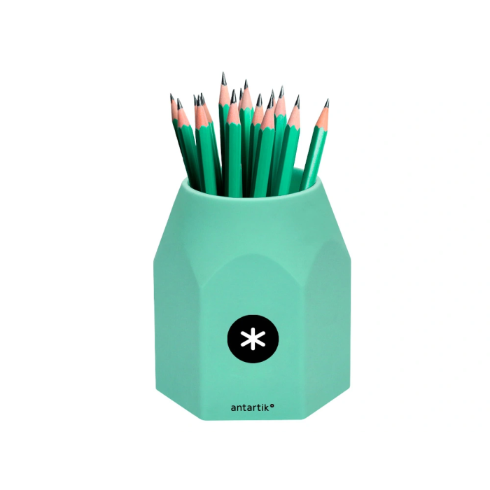 Antartik Cubilete Portalápices Hexagonal de Silicona 95x85x75 mm Celeste, Coral, Lavanda y Menta Pastel 3