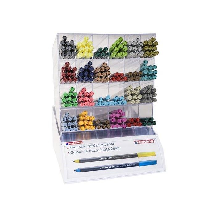 Rotulador Fibra Edding 1300 Expositor De 200