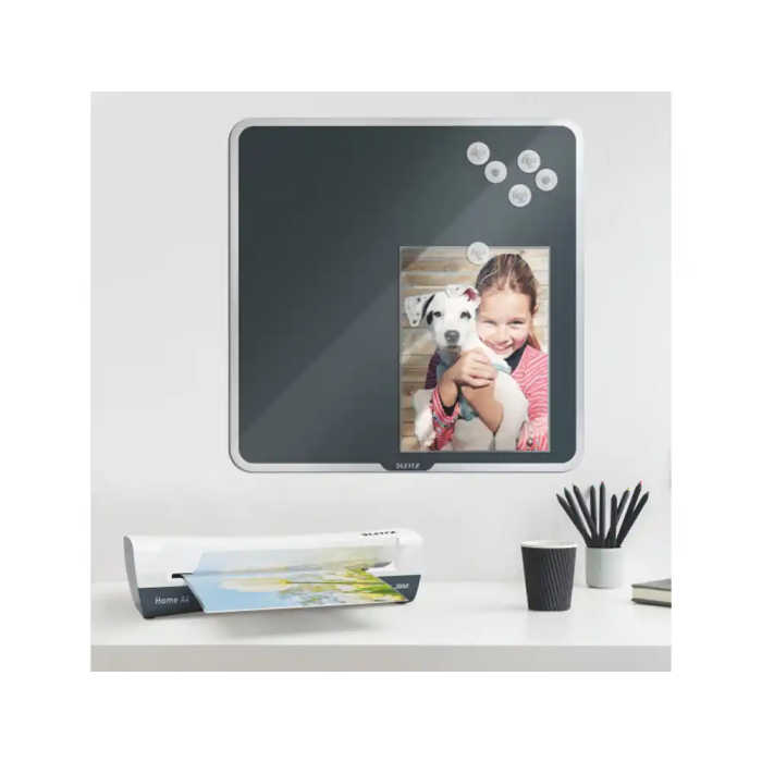 Leitz Plastificadora iLam Home DIN A4, 2 Rodillos, Hasta 125 micras, Color Blanco/Gris 1