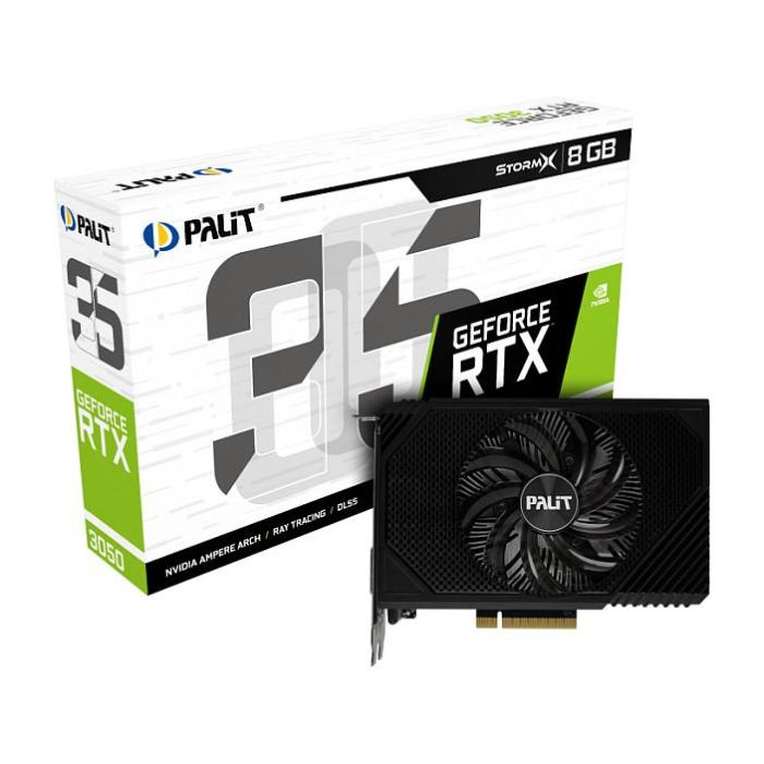 Palit RTX 3050 StormX Tarjeta Gráfica, 8GB GDDR6, 1 Ventilador, Negra 4