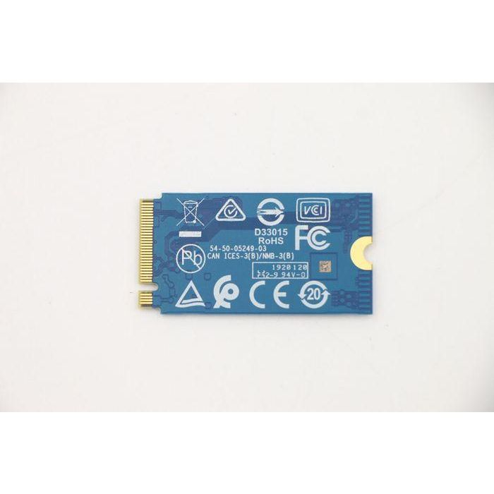 Lenovo M.2 2242 SSD, 512GB capacity, PCIe Gen3 x4 interface, NVMe technology, read speeds up to 2400 MB/s. 1 Lenovo M.2 2242 SSD, 512GB capacity, PCIe Gen3 x4 interface, NVMe technology, read speeds up to 2400 MB/s. 1
