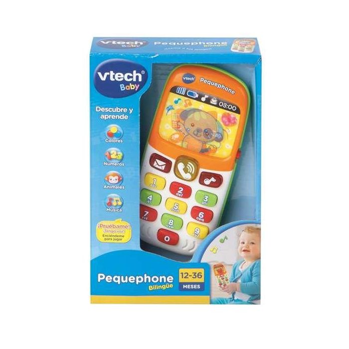 Teléfono pequephone con luces, sonidos, 8 melodías y 2 canciones (bilingüe) 14,8x10,6x7,5 cm Teléfono pequephone con luces, sonidos, 8 melodías y 2 canciones (bilingüe) 14,8x10,6x7,5 cm