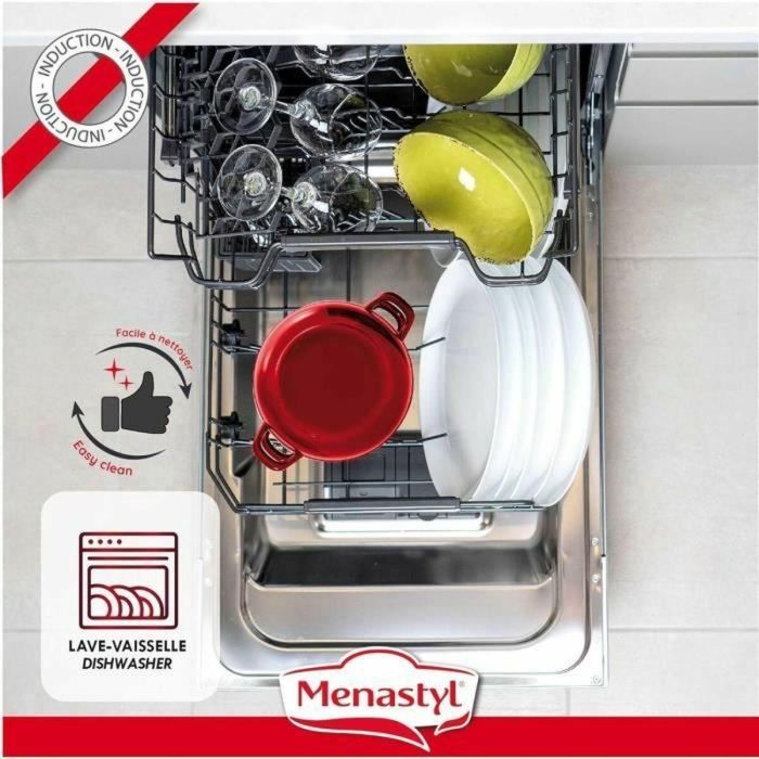 Olla Menastyl Negro Acero esmaltado vitrificado 2