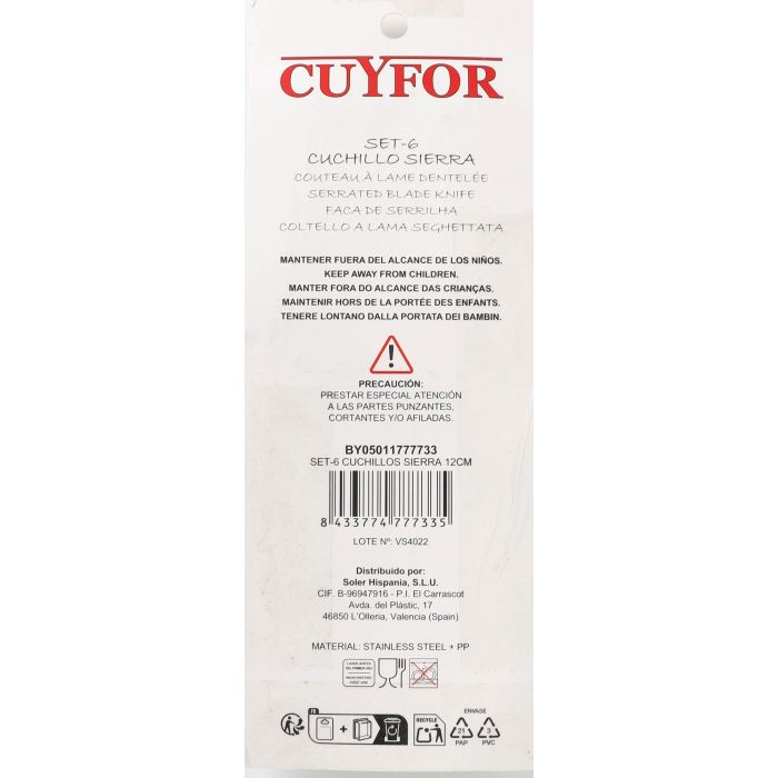 Set de 6 cuchillos sierra Cuyfor 12 cm (24 Cajas) 5 Set de 6 cuchillos sierra Cuyfor 12 cm (24 Cajas) 5