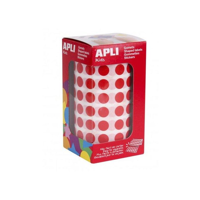 Apli Gomets Redondos 10,5 mm Rollo Rojo - 5192 Unidades Rollo 5192