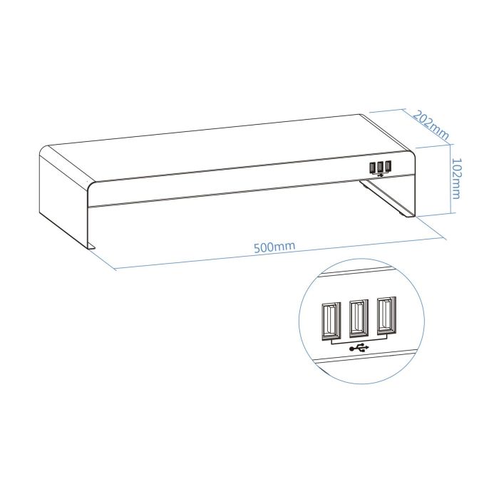 TooQ TQMR0124 Soporte Elevador para Monitor/Portátil con 3 Puertos USB, Negro 2 TooQ TQMR0124 Soporte Elevador para Monitor/Portátil con 3 Puertos USB, Negro 2